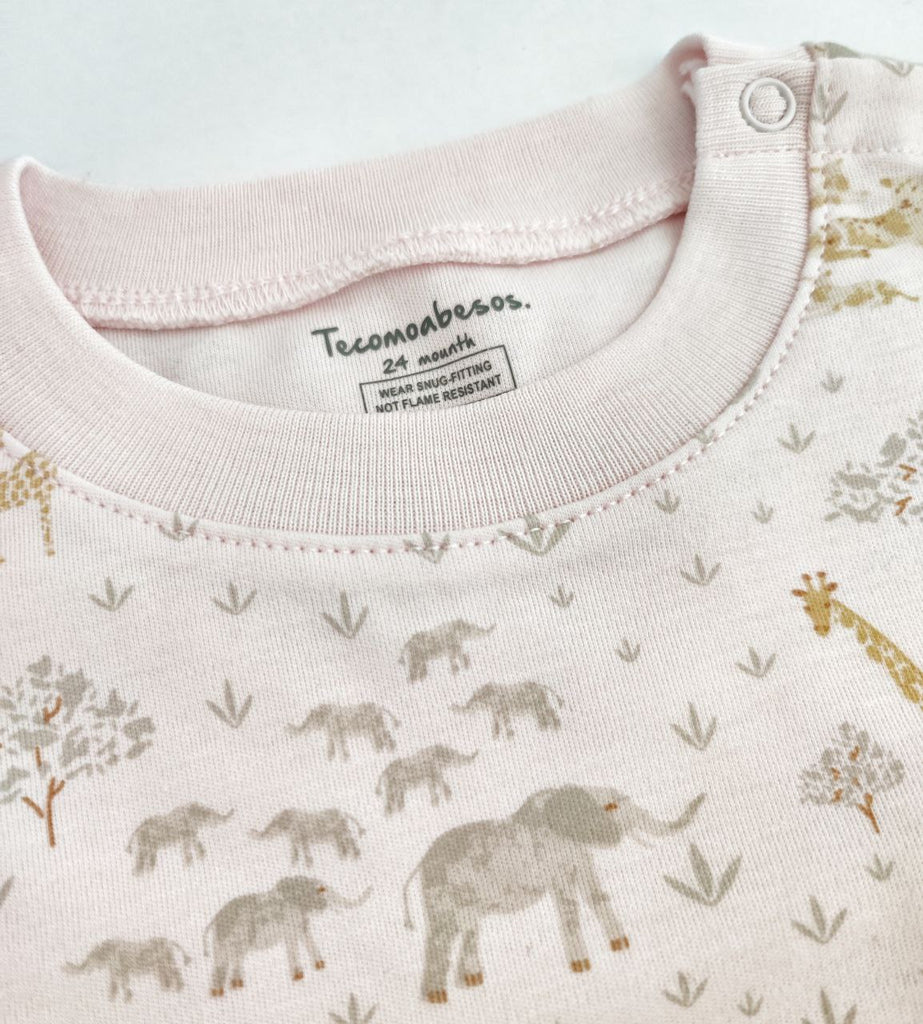 Safari Snug fit & Short Pajama Set, Pink