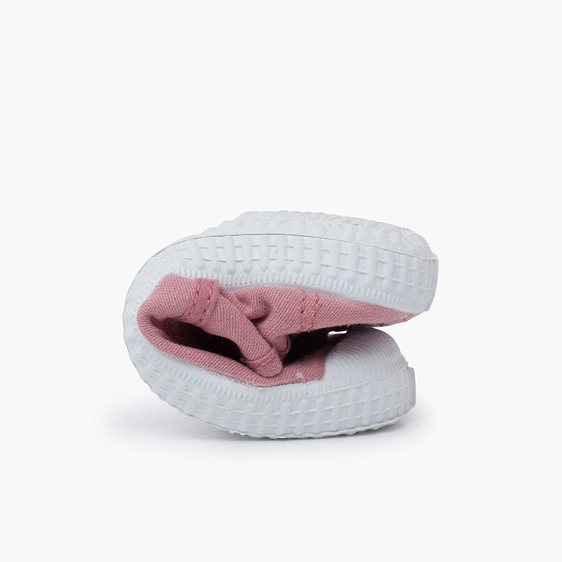 Laceless Rubber Toe Canvas Sneakers, Pink