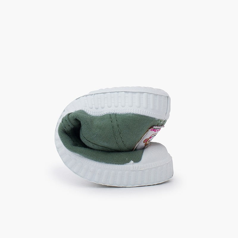 Laceless Rubber Toe Canvas Sneakers, Fern Green