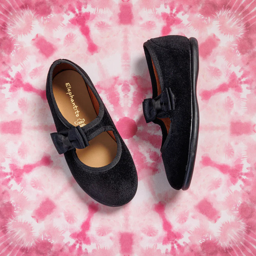 Velvet Bow Mary Jane Black