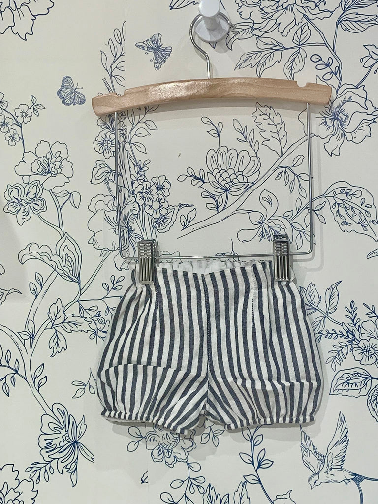 Capri Linen Dress , Blue & White Stripes