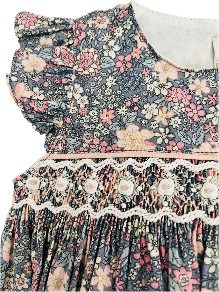 Louisa Smocked Dress, Grapes