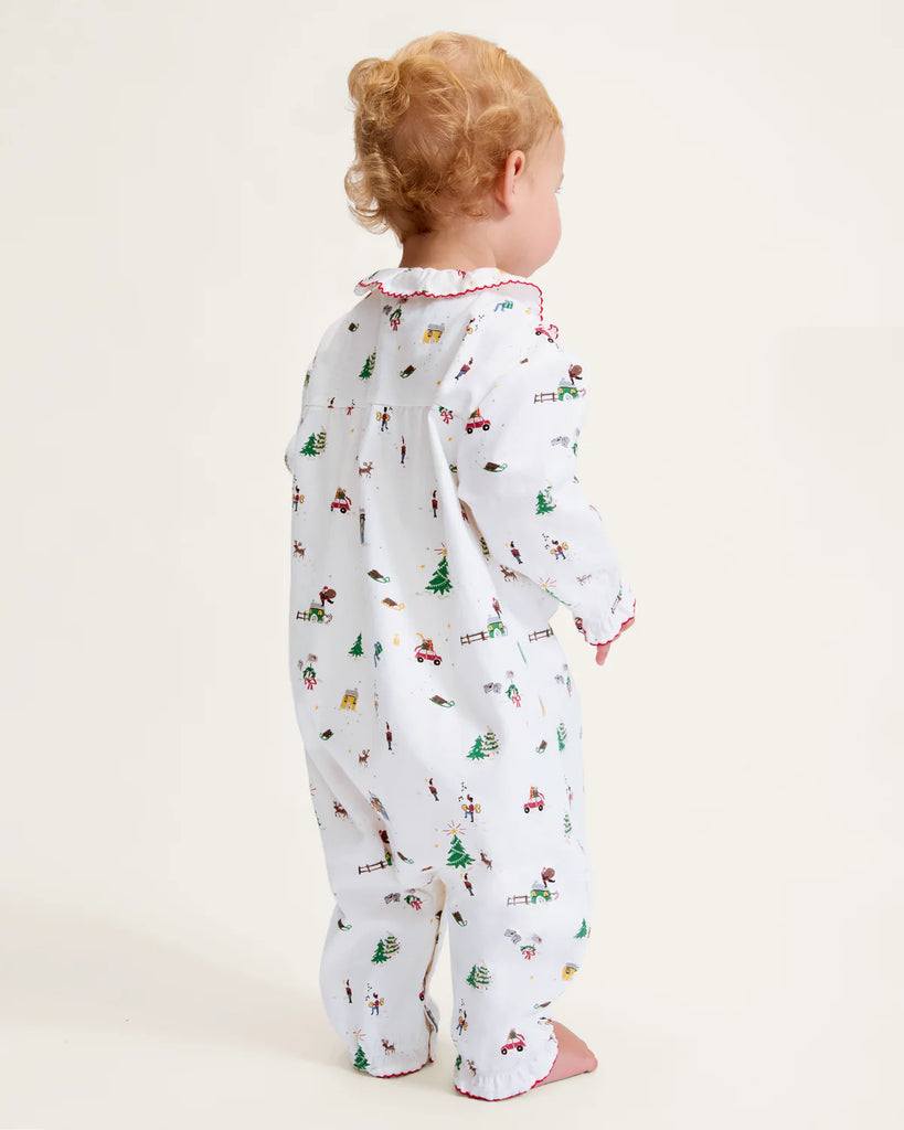 Baby's Twill Madeline Romper in Holiday Town