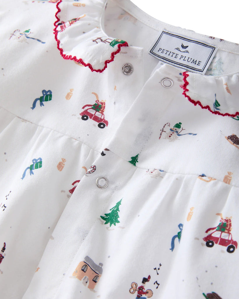Baby's Twill Madeline Romper in Holiday Town