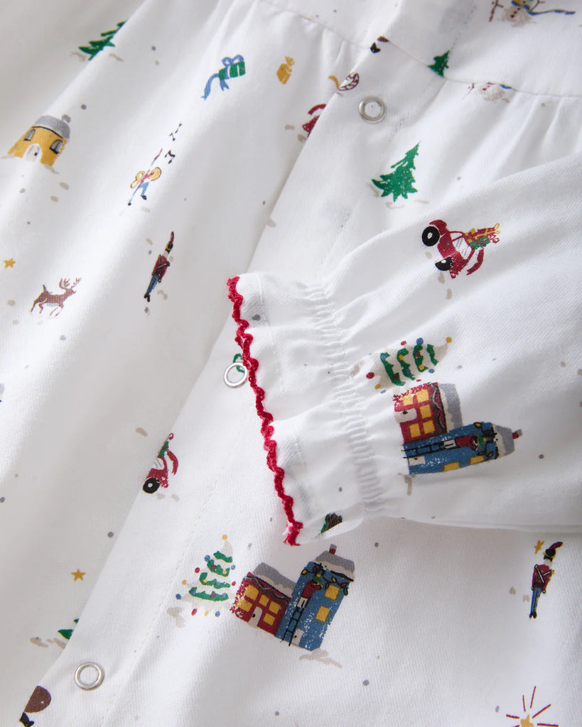 Baby's Twill Madeline Romper in Holiday Town