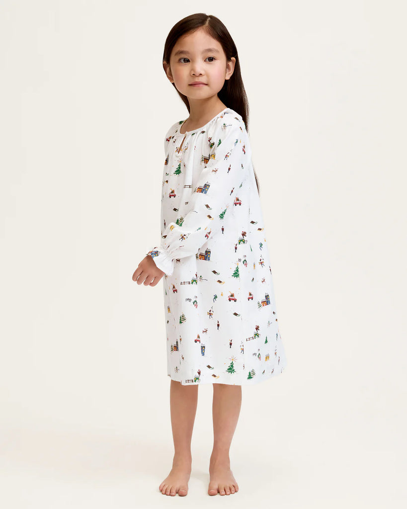 Girl's Twill Delphine Nightgown in Holiday Town