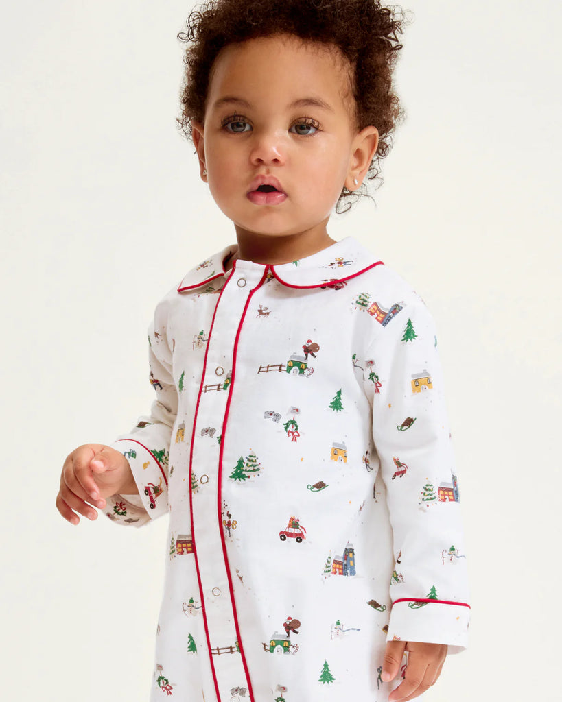 Baby's Twill Cambridge Romper in Holiday Town