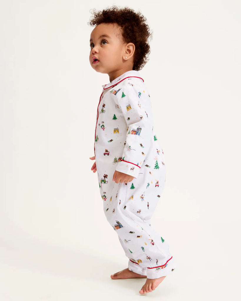 Baby's Twill Cambridge Romper in Holiday Town