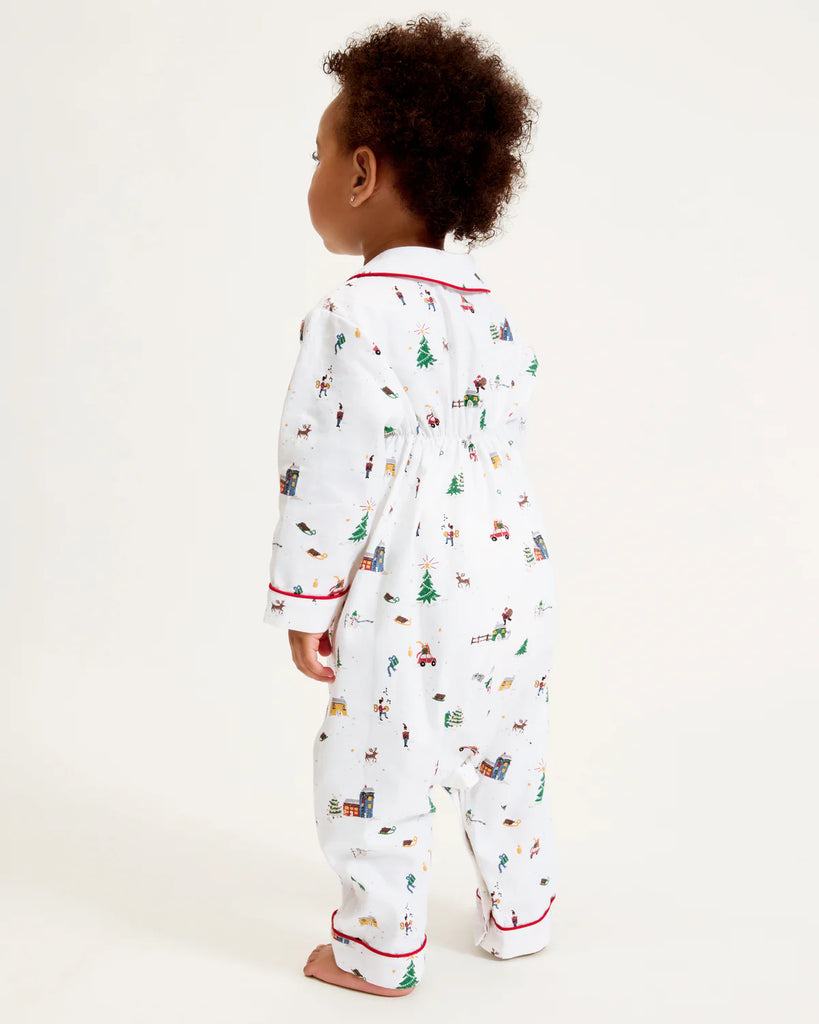 Baby's Twill Cambridge Romper in Holiday Town