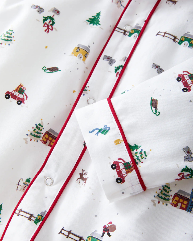 Baby's Twill Cambridge Romper in Holiday Town