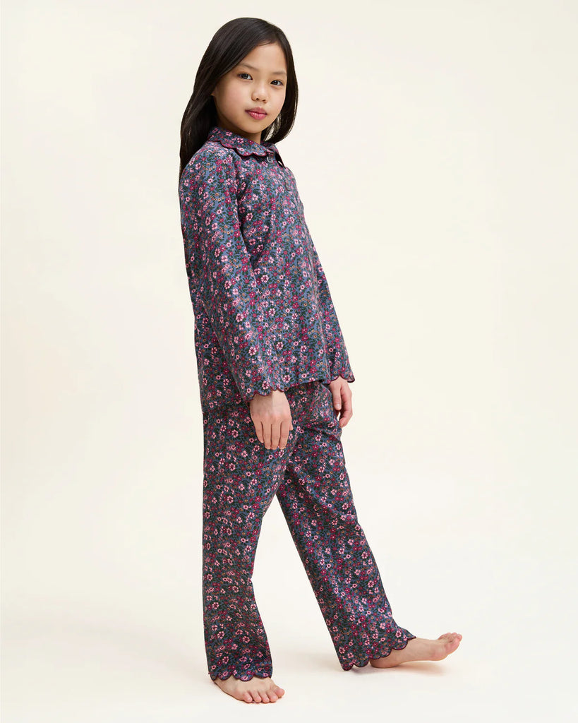 Kid's Twill Colette Pajama Set in Fleurs de Saison