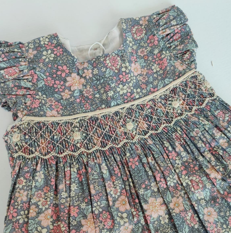 LOUISA SMOCKED  DRESS - GRAPES