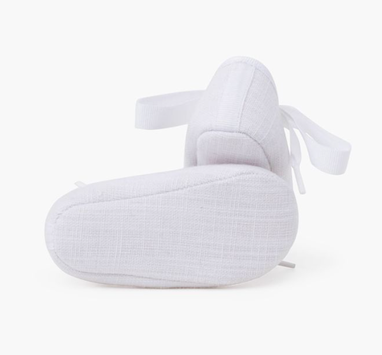 Merceditas baby linen with faya bow - White