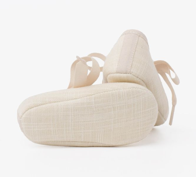Merceditas baby linen with faya bow - Beige