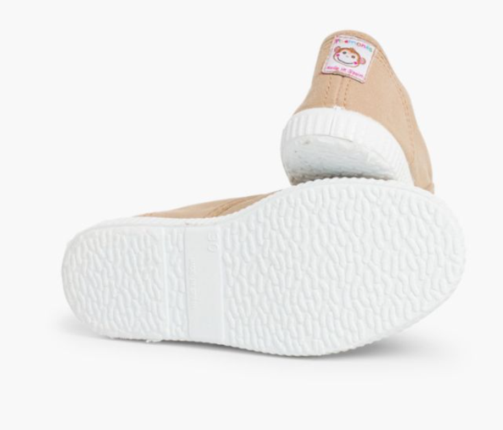 Laceless Rubber Toe Canvas Sneakers, sand