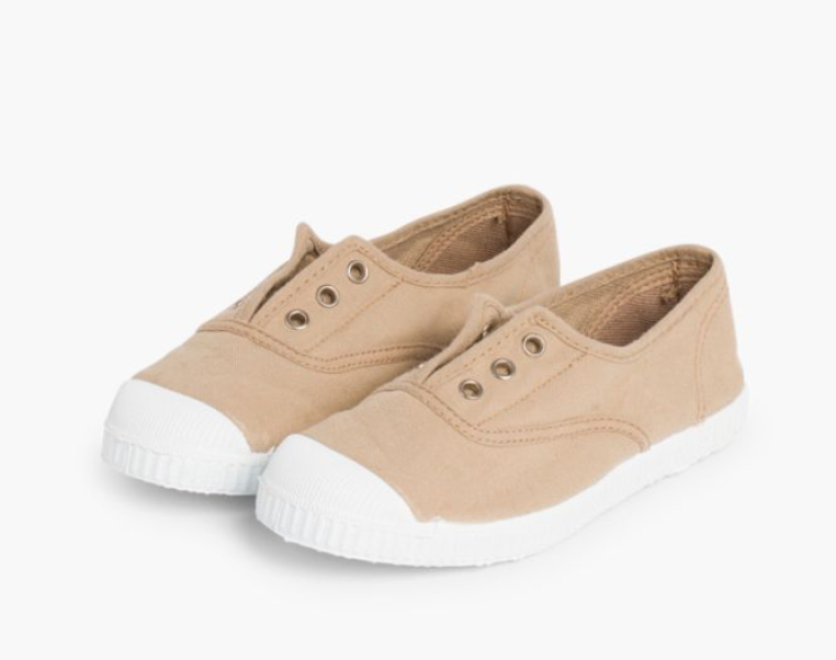 Laceless Rubber Toe Canvas Sneakers, sand