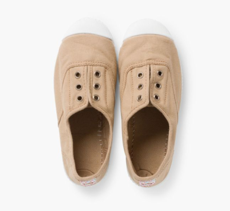 Laceless Rubber Toe Canvas Sneakers, sand