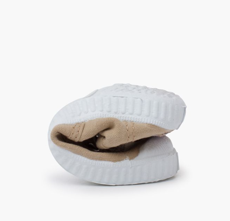 Laceless Rubber Toe Canvas Sneakers, sand