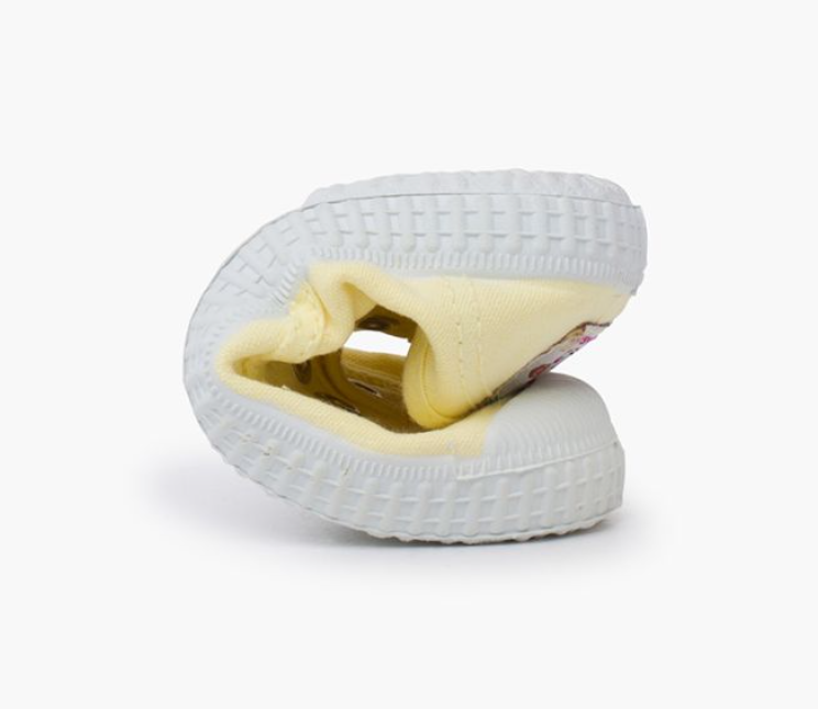 Laceless Rubber Toe Canvas Sneakers, lemon yellow