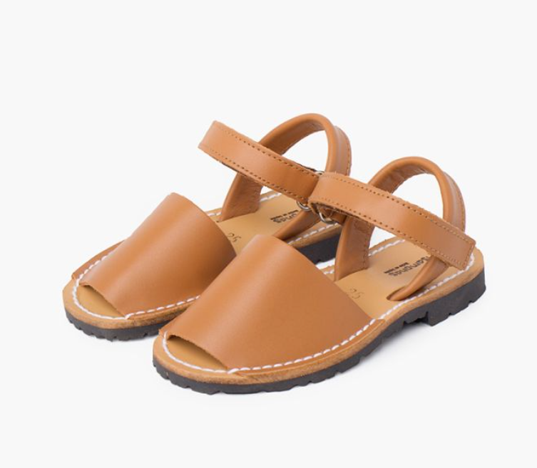 Menorquinas Niños Avarcas napa with adhesive strip - Leather