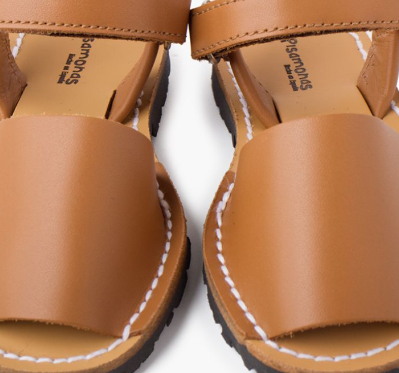 Menorquinas Niños Avarcas napa with adhesive strip - Leather