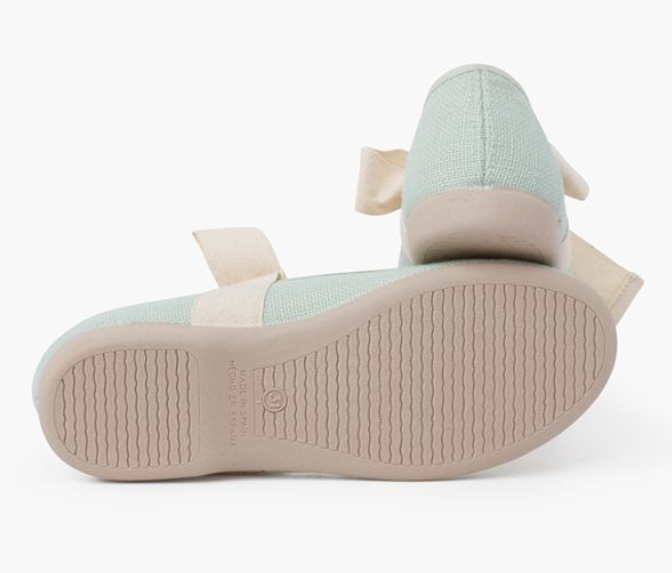 Mercedita Linen with Ecru Bow - Mint