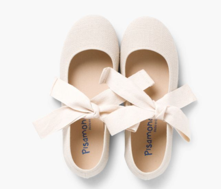 Mercedita Linen with Ecru Bow - Ecru