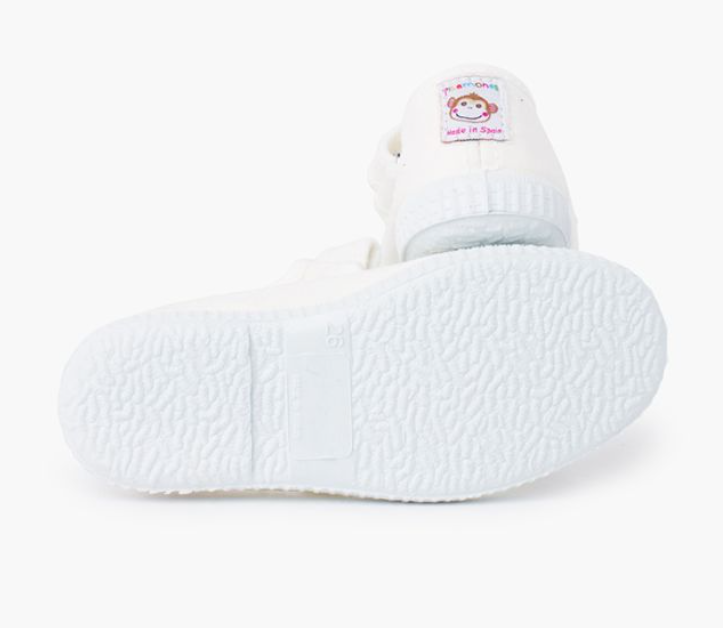 Merceditas Rubber Toe Adhesive Closure - White