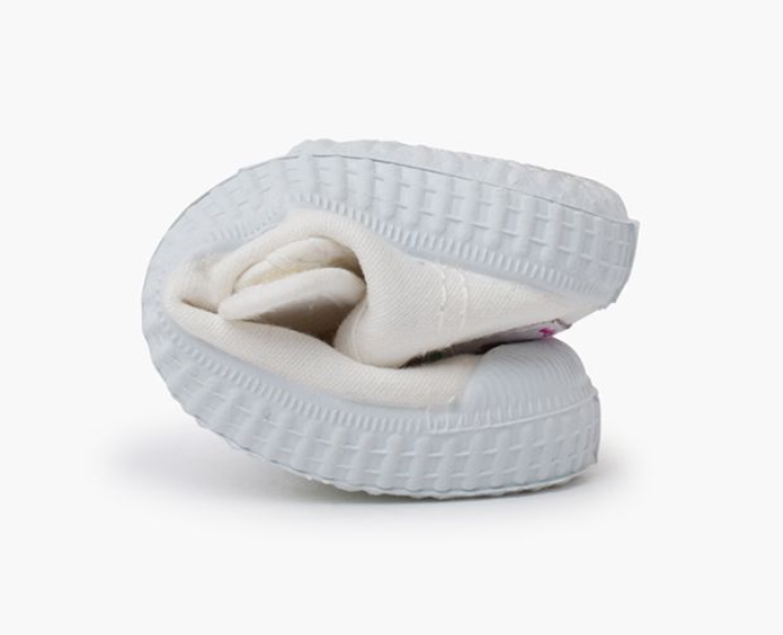Merceditas Rubber Toe Adhesive Closure - White