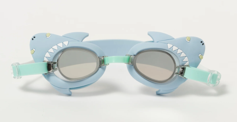 shark swimming goggles Mini Swim Goggles Salty the Shark Aqua