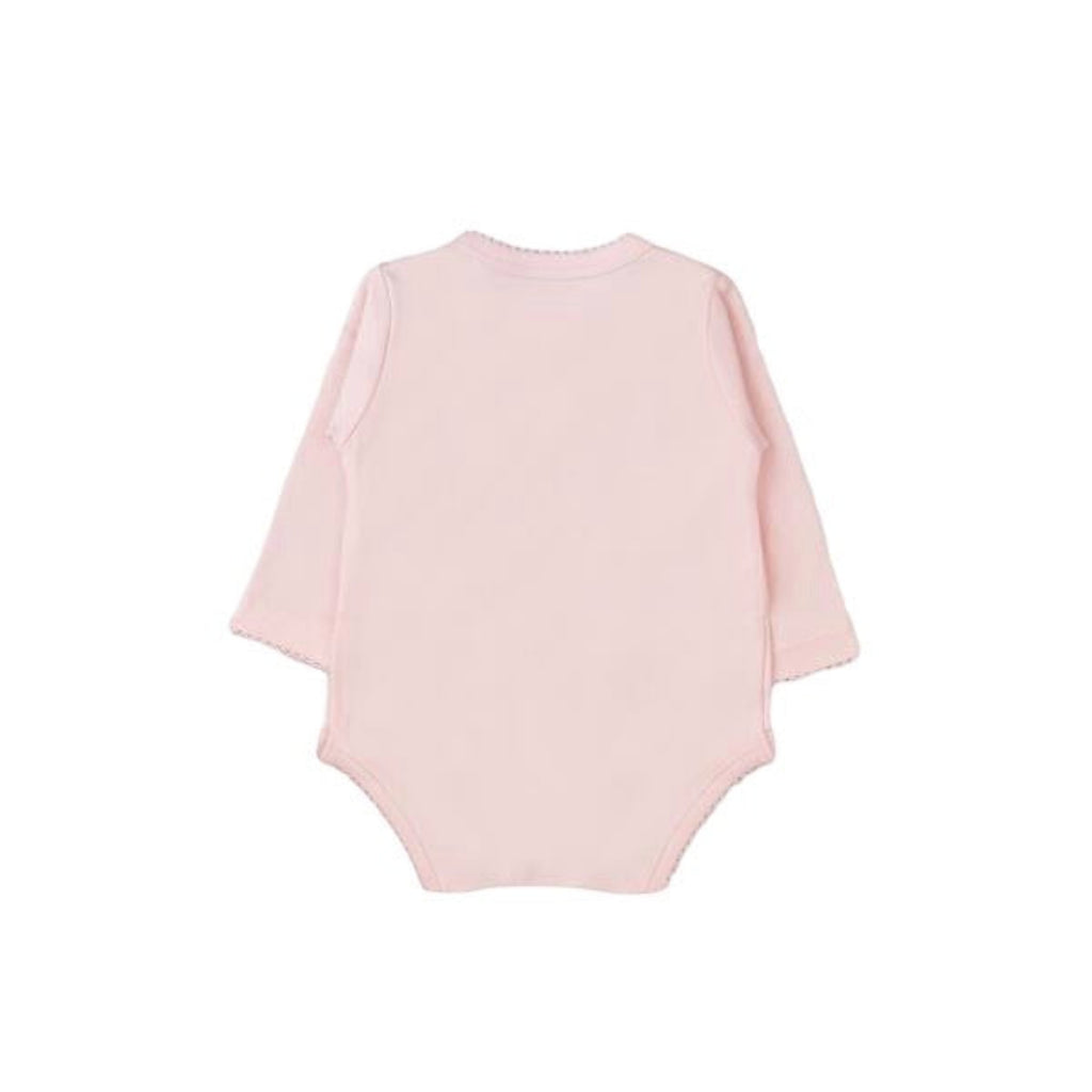 Hello world Long Sleeve Snapped Bodysuit, Pink