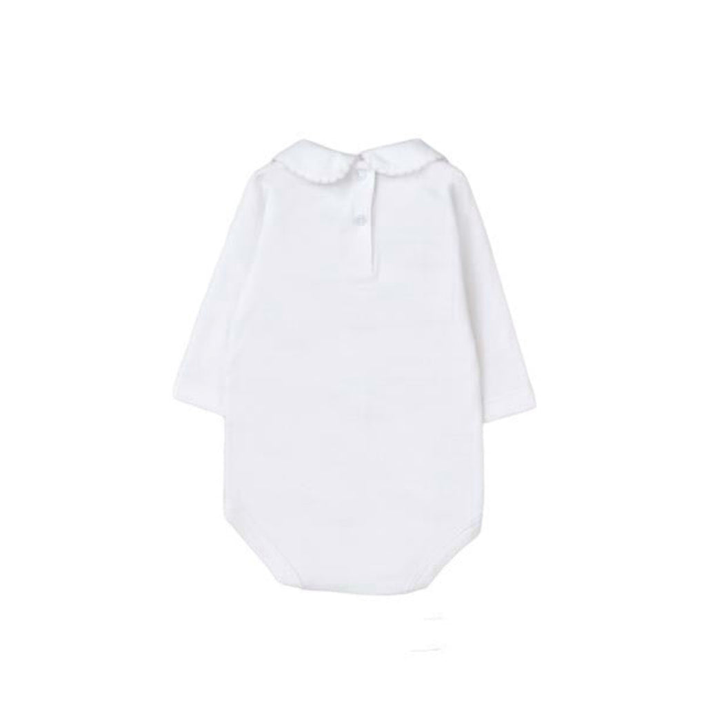 TCBaby LongSleeve Bebe Collar Bodysuit, White & Pink