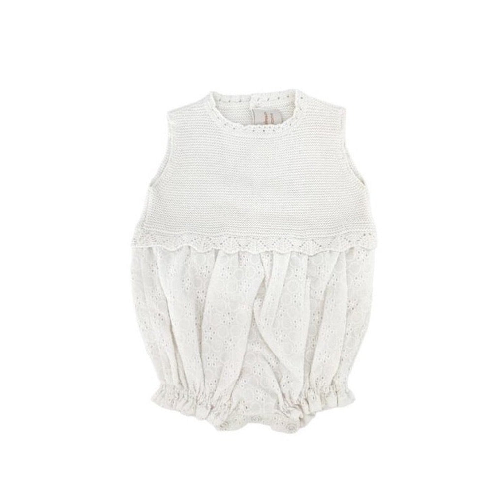 Barcelona Knitted Romper, White