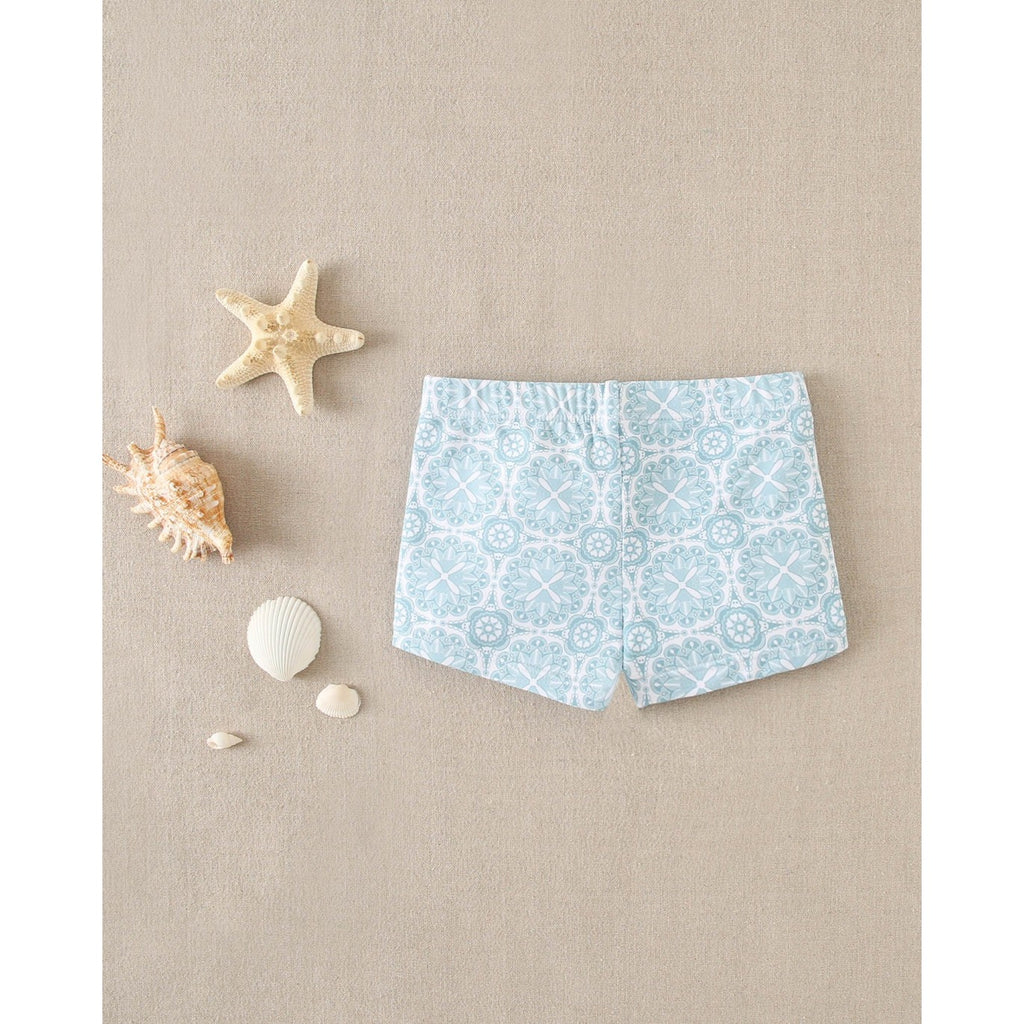 Sky blue retro print baby boy boxer shorts