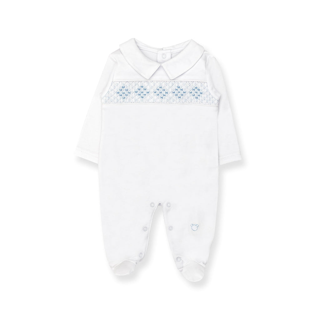 Baby Boy Hand Smocked Pima Footie Footie tecomoabesos 