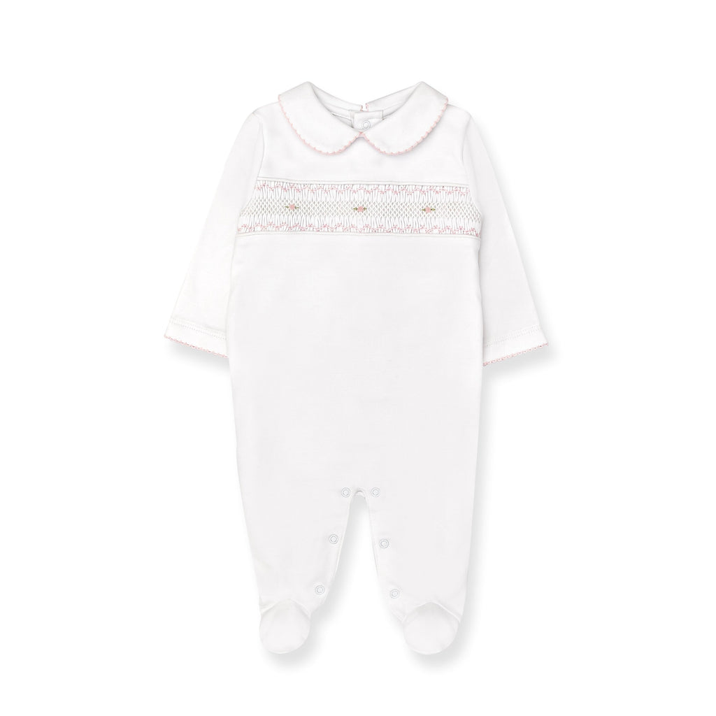 Baby Girl Hand Smocked Pima Footie Footie tecomoabesos 