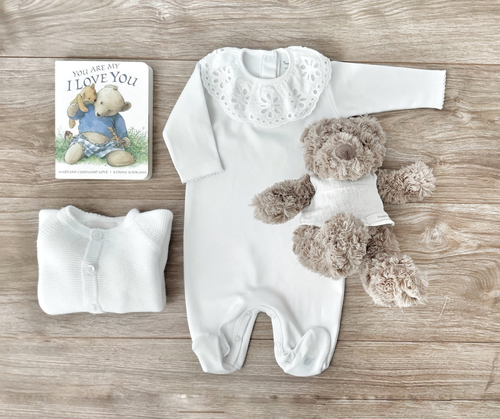 Portugal Pima Playsuit, White